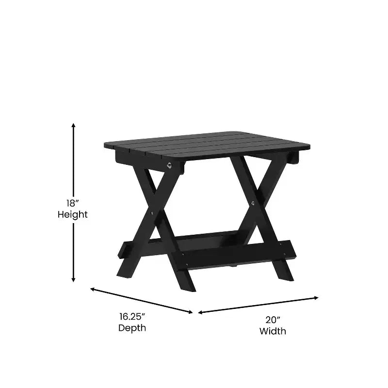Emma and Oliver 3-Piece Indoor/Outdoor Set with 2 Modern-Style Rocking Chairs with Matching End Table for All-Weather Use