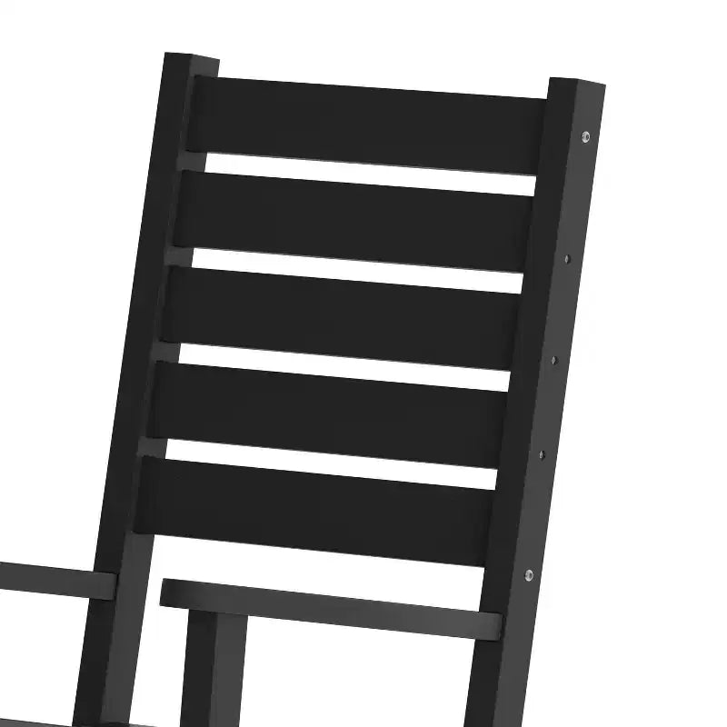 Emma and Oliver 3-Piece Indoor/Outdoor Set with 2 Modern-Style Rocking Chairs with Matching End Table for All-Weather Use
