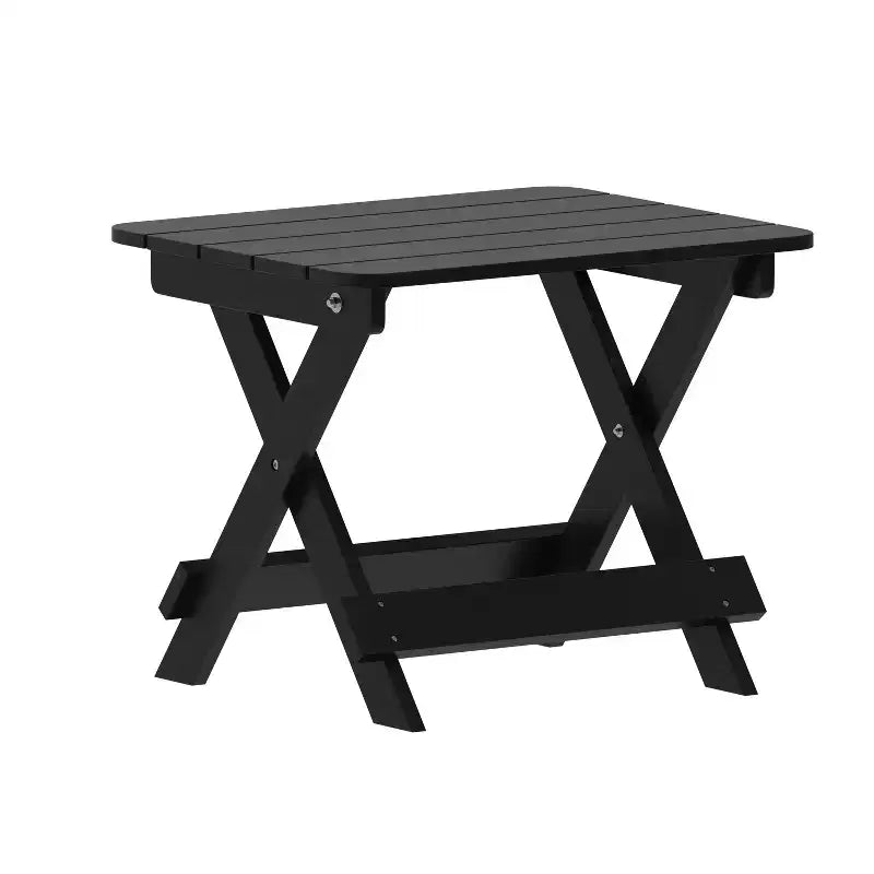 Emma and Oliver 3-Piece Indoor/Outdoor Set with 2 Modern-Style Rocking Chairs with Matching End Table for All-Weather Use