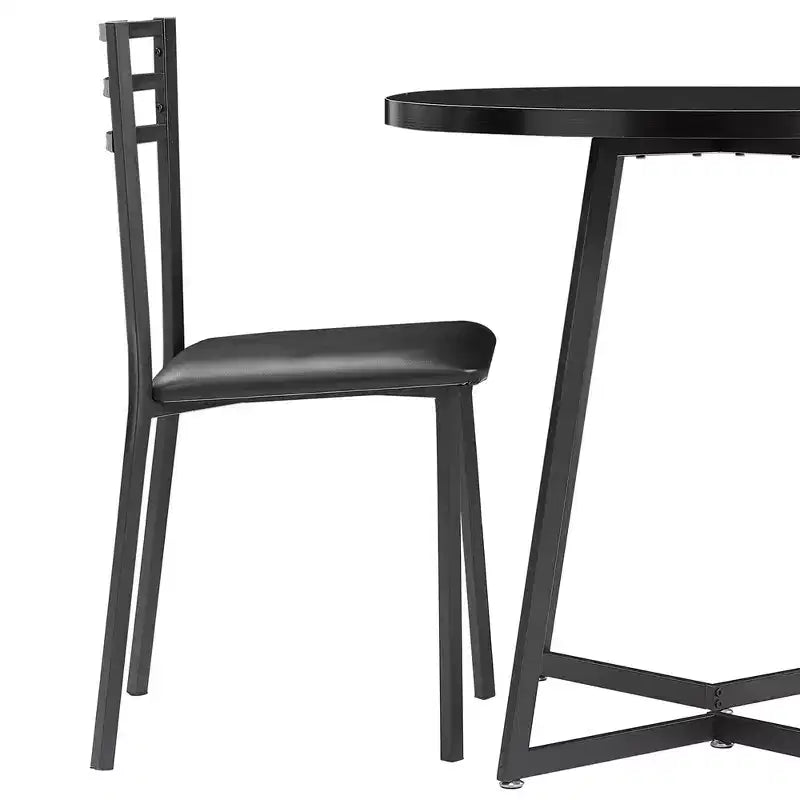 VECELO 3-Piece Dining Table Set, 30 in. H Modern Round Wood Top Accent Table and Chairs for Room and Small Space