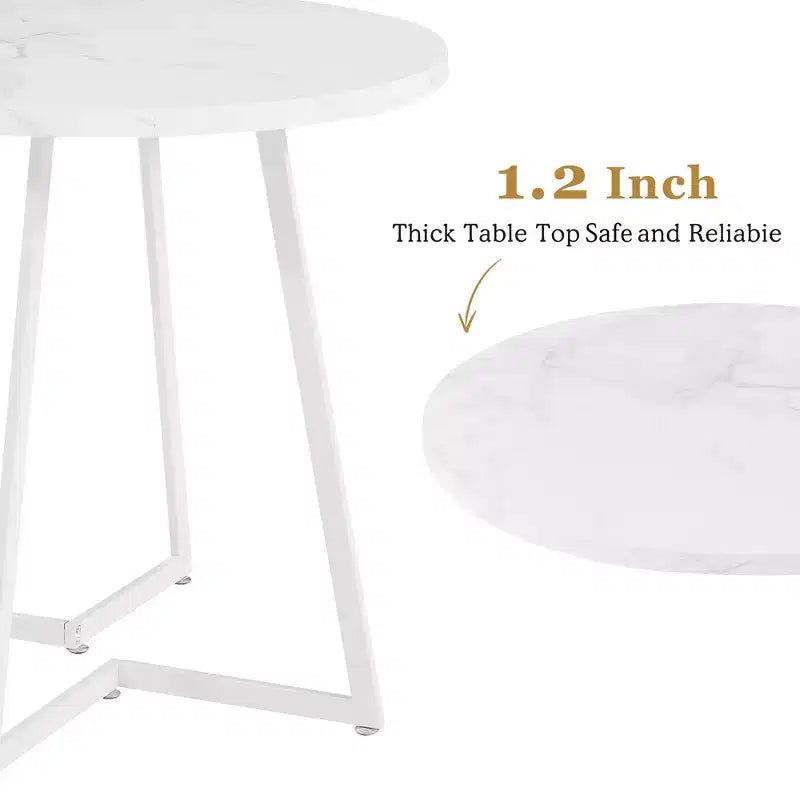 VECELO 3-Piece Dining Table Set, 30 in. H Modern Round Wood Top Accent Table and Chairs for Room and Small Space