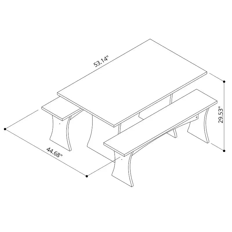 Manhattan Comfort 3pc Coney Dining Set
