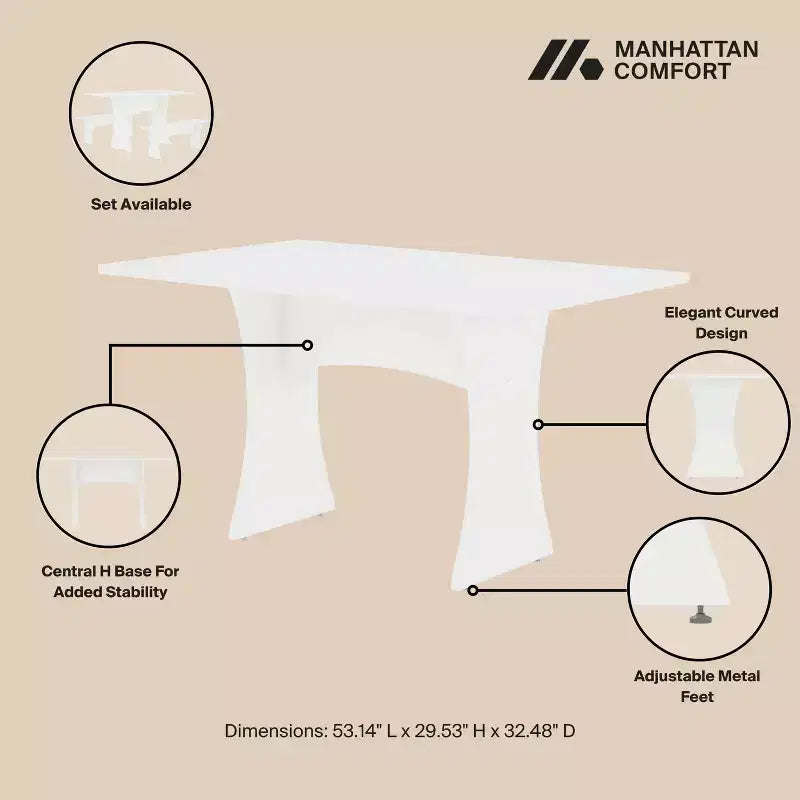Manhattan Comfort 3pc Coney Dining Set