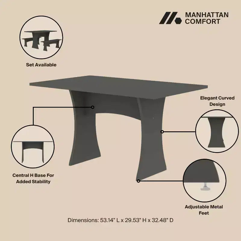 Manhattan Comfort 3pc Coney Dining Set