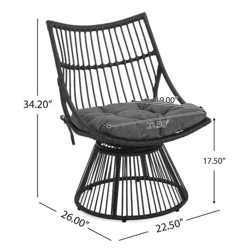 Christopher Knight Home Caryl Outdoor 2 Seater Wicker Chat Set with Grey Cushion