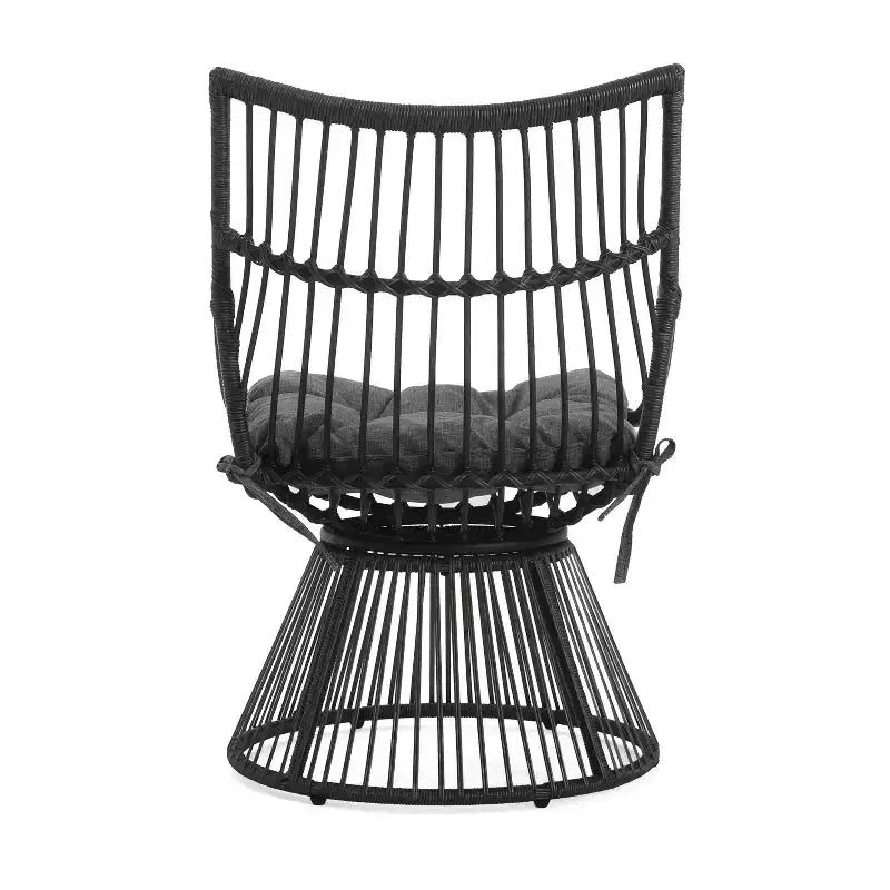 Christopher Knight Home Caryl Outdoor 2 Seater Wicker Chat Set with Grey Cushion