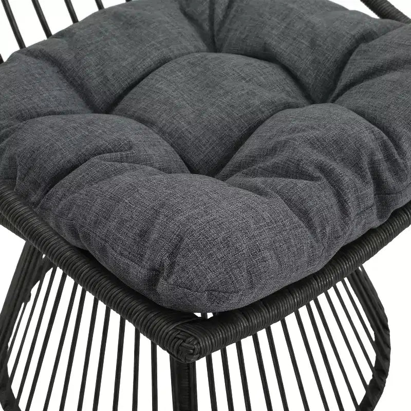 Christopher Knight Home Caryl Outdoor 2 Seater Wicker Chat Set with Grey Cushion