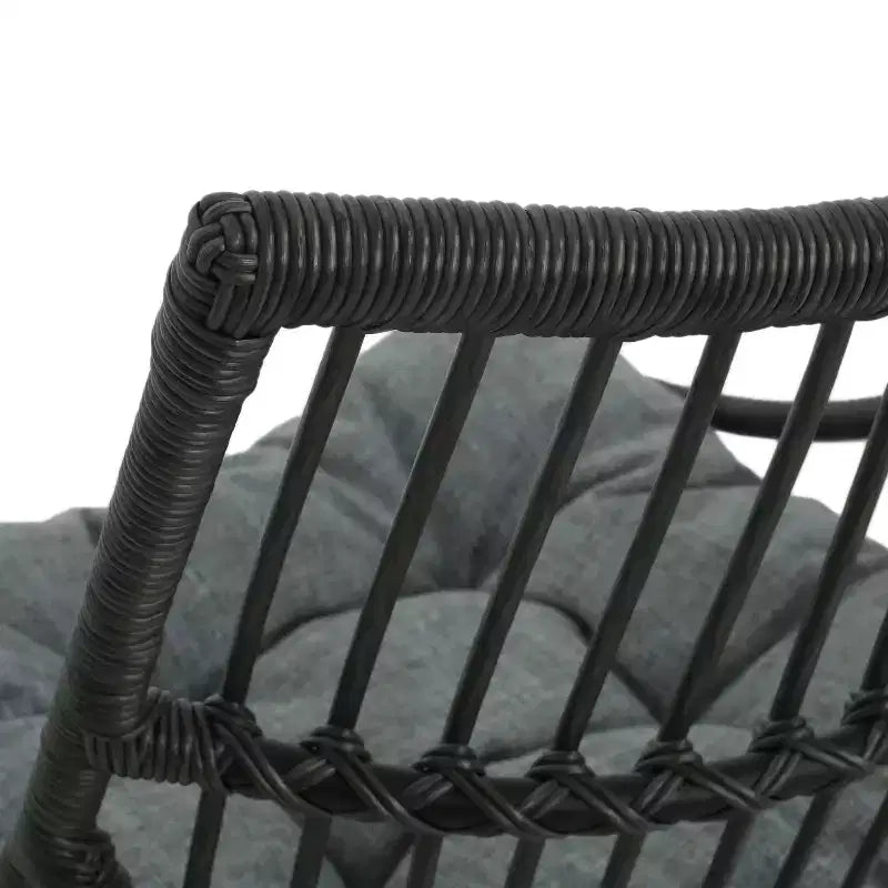 Christopher Knight Home Caryl Outdoor 2 Seater Wicker Chat Set with Grey Cushion
