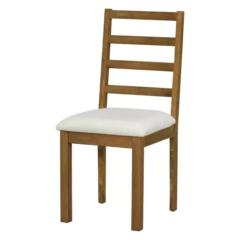 Whisen Farmhouse 6-Piece Dining Table Set, Kitchen Dining Sets with Extendable Dining Table, 1 Bench and 4 Ladder Back Dining Chairs