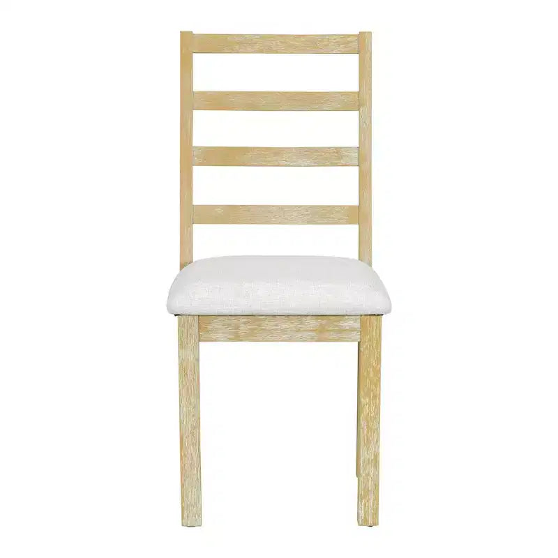 Whisen Farmhouse 6-Piece Dining Table Set, Kitchen Dining Sets with Extendable Dining Table, 1 Bench and 4 Ladder Back Dining Chairs