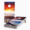 Sunset Winter Mountains Corn Hole Board Set with Hole Lights