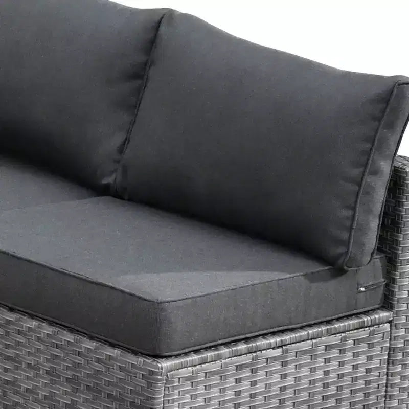 Ovios Venice 11pc Wicker Outdoor Patio Furniture Set Conversation Sofa with a Metal Fire Pit, Swivel Chairs and Cushions
