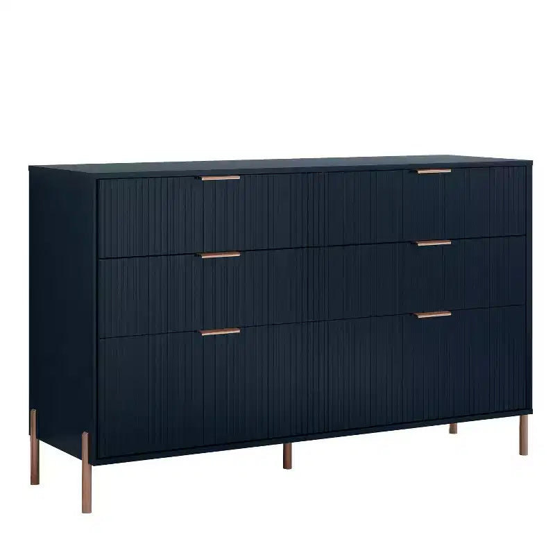 Festivo 3pc Modern Elegance 2 Drawer Nightstands and 6 Drawer Dresser Set