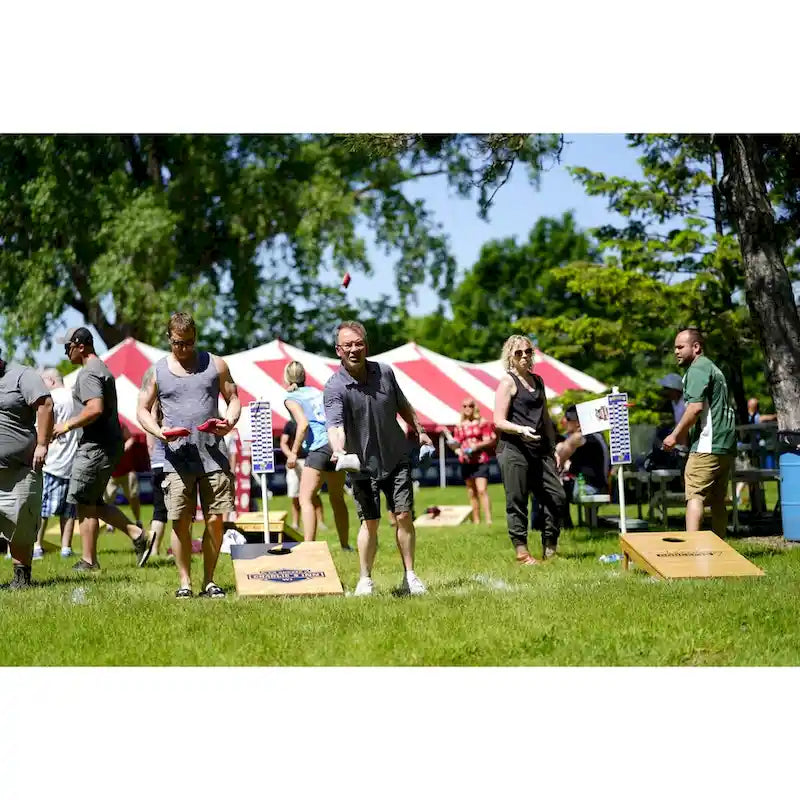 Ensemble de planches de cornhole Royal à carreaux avec lumières de trou