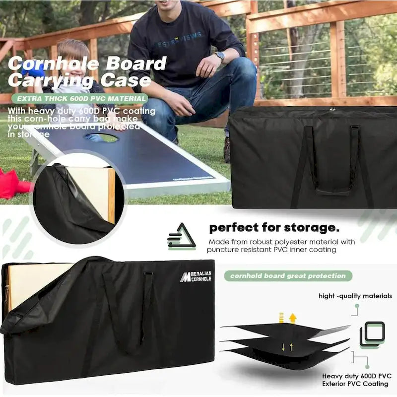 Dark Grey and Lime Striped Premium Cornhole Boards w Case & Lights