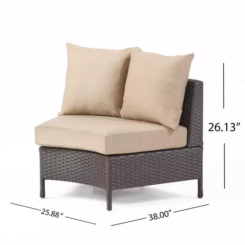 Christopher Knight Home 2pc Newton Wicker Outdoor Patio Curved Loveseat Sectional with Cushions