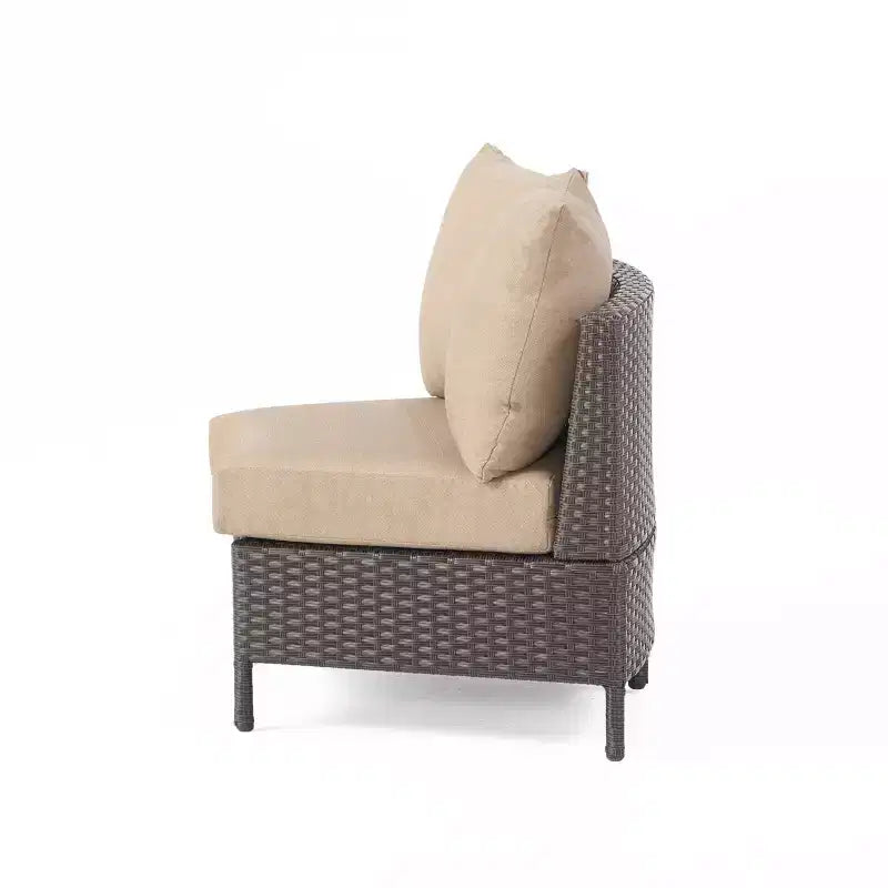 Christopher Knight Home 2pc Newton Wicker Outdoor Patio Curved Loveseat Sectional with Cushions