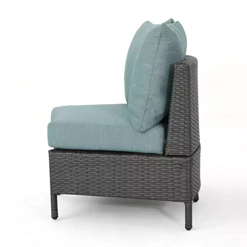 Christopher Knight Home 2pc Newton Wicker Outdoor Patio Curved Loveseat Sectional with Cushions