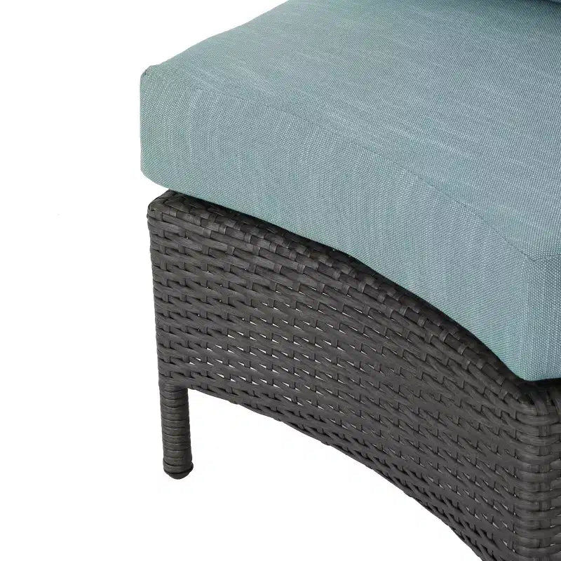 Christopher Knight Home 2pc Newton Wicker Outdoor Patio Curved Loveseat Sectional with Cushions
