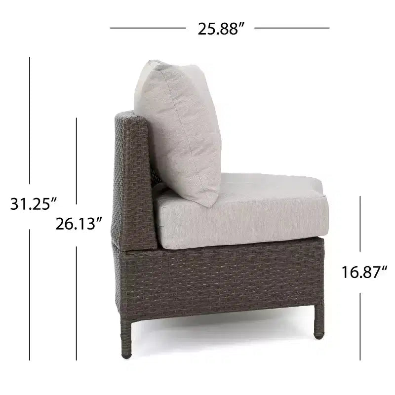 Christopher Knight Home 2pc Newton Wicker Outdoor Patio Curved Loveseat Sectional with Cushions