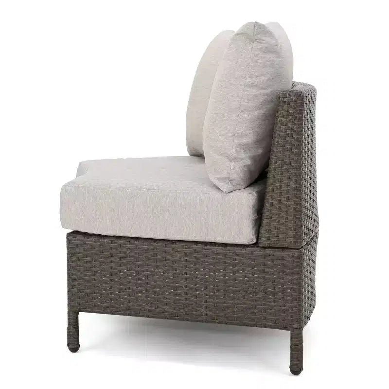 Christopher Knight Home 2pc Newton Wicker Outdoor Patio Curved Loveseat Sectional with Cushions