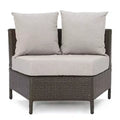 Christopher Knight Home 2pc Newton Wicker Outdoor Patio Curved Loveseat Sectional with Cushions