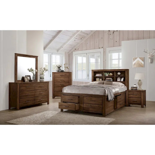Letto in noce con 6 cassetti sottostanti