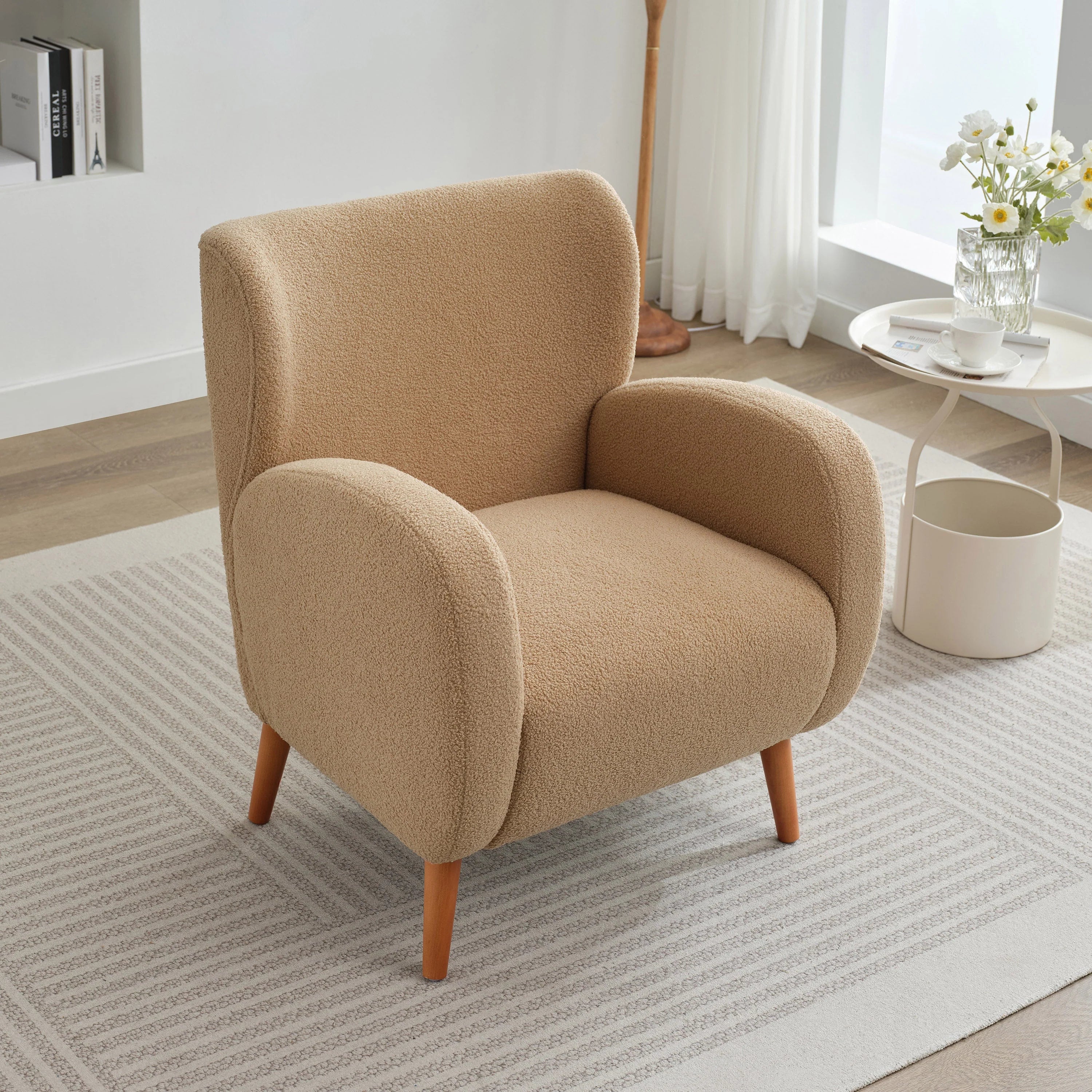 Poltrona Singola Accento con Schienale Alto e Braccioli Club, Design Moderno e Lussuoso