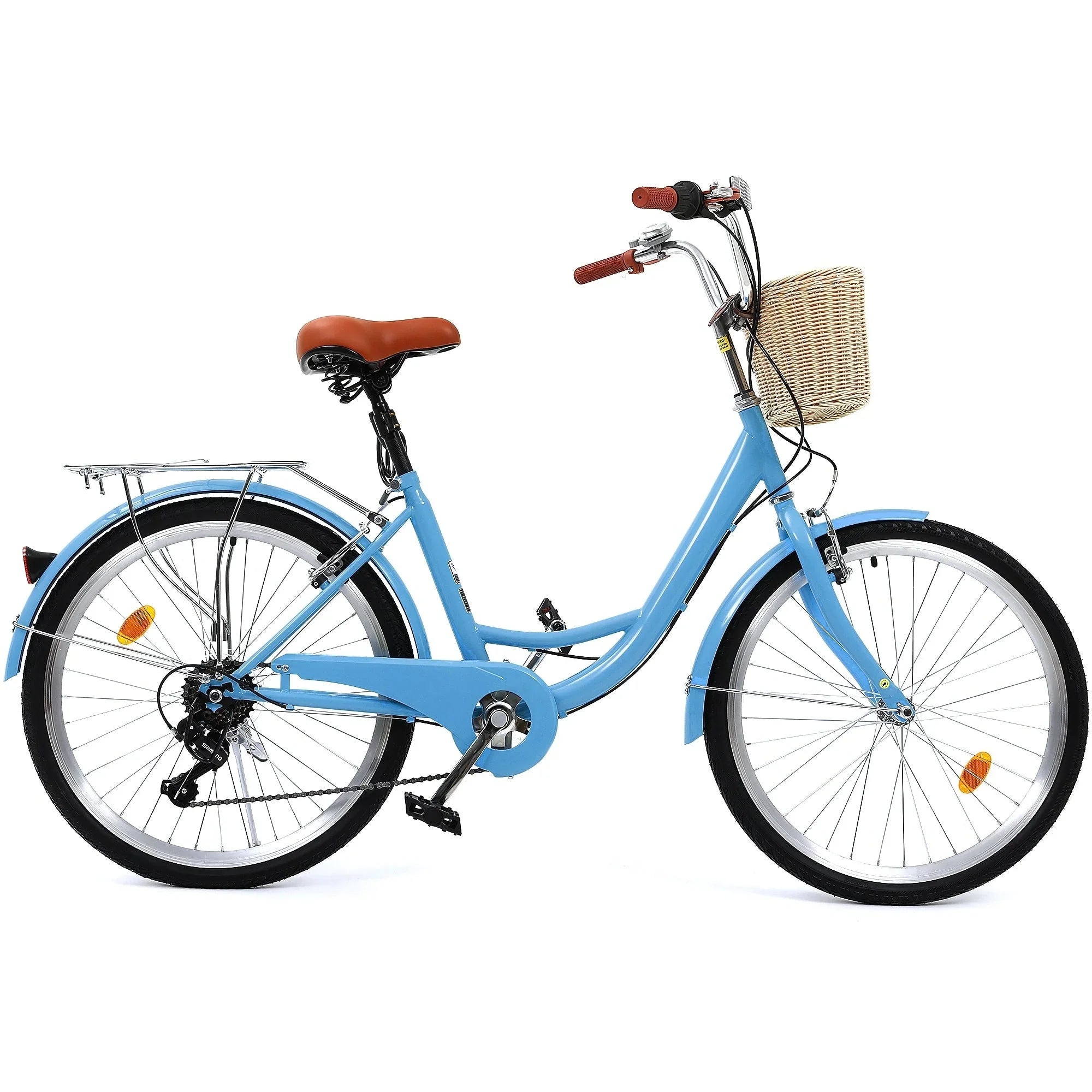Moasis24/26 Bicicletta Cruiser a 7 velocità Regolabile con Telaio Ribassato, per Pendolari