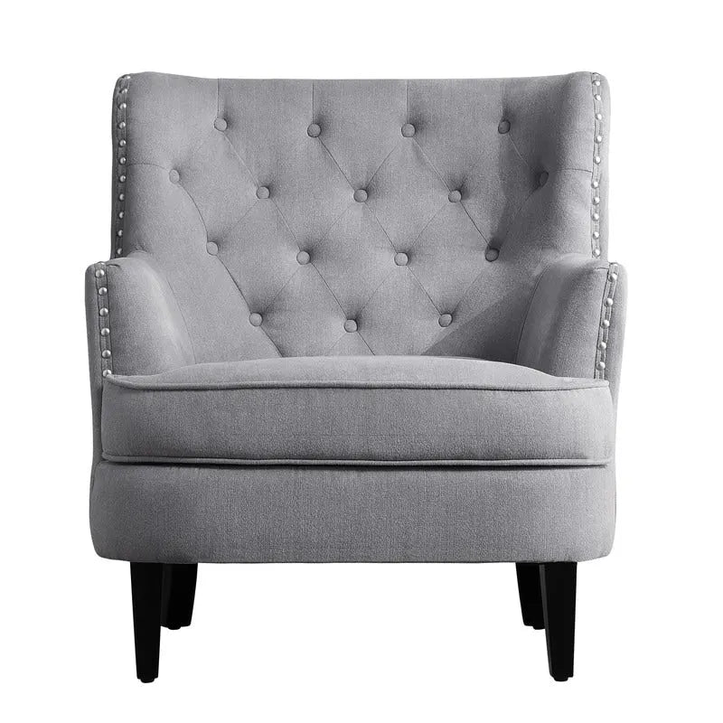 Moser Bay Mignon Poltrona Accent con Schienale Alto Trapuntato, Velluto/Lino, 76 cm