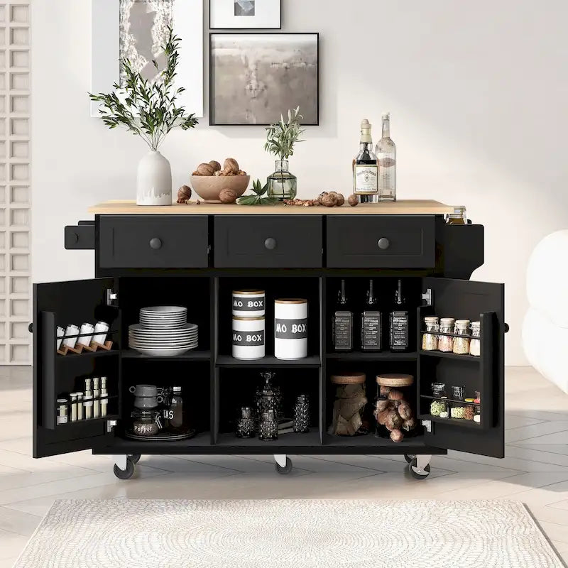 Carrello da Cucina su Ruote Portatile con Contenitore