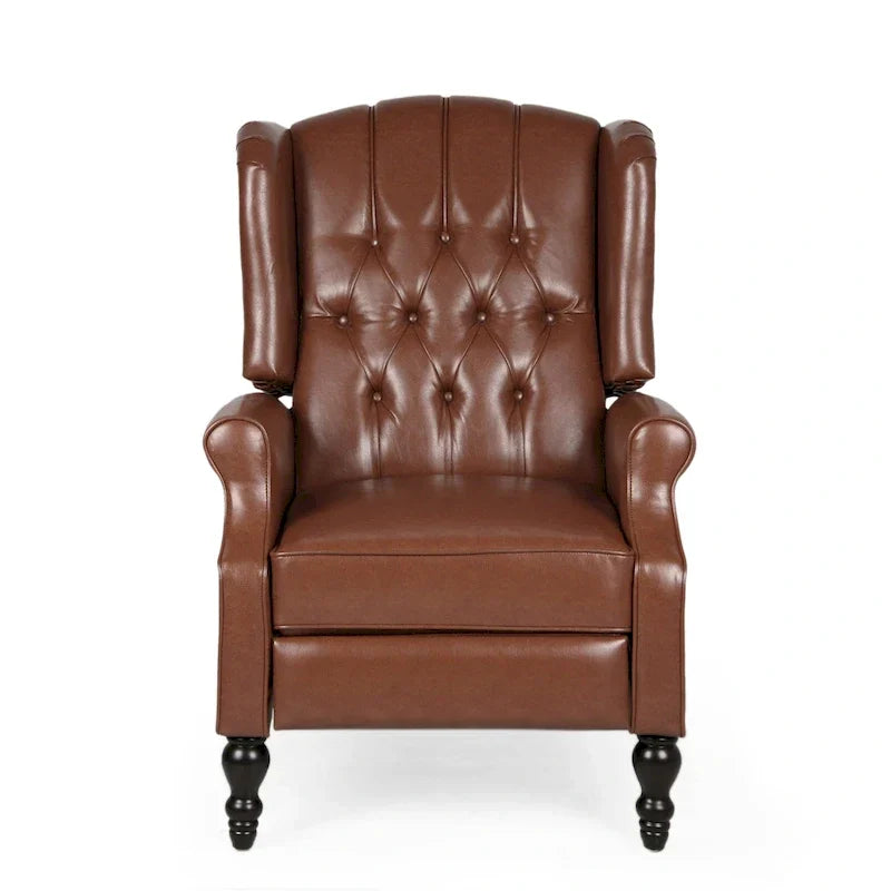 Poltrona reclinabile Walter Brown in pelle rigenerata di Christopher Knight Home