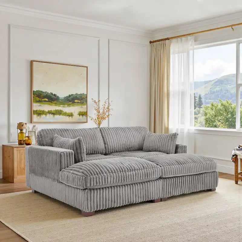 Divano componibile in tessuto per soggiorno e camera da letto